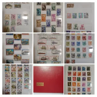 5 raccoglitori con francobolli - timbres.