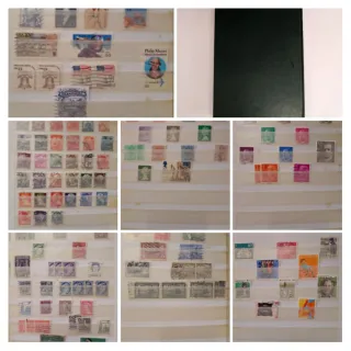 5 raccoglitori con francobolli - timbres.