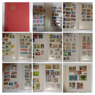 5 raccoglitori con francobolli - timbres.