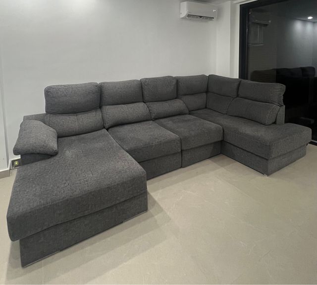 Sofá Chaiselongue Gris Tela