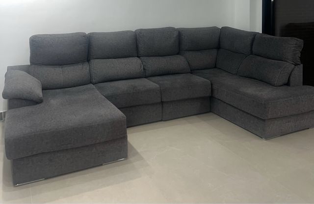 Sofá Chaiselongue Gris Tela