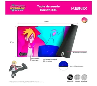 Alfombrilla Gaming Boruto marca Konix XXL 90x46 cm