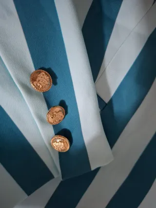 Americana rayas azul y turquesa T.36