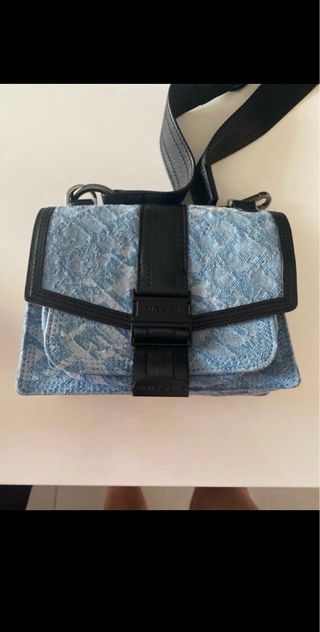 Borsa Diesel tracolla denim blu e nera