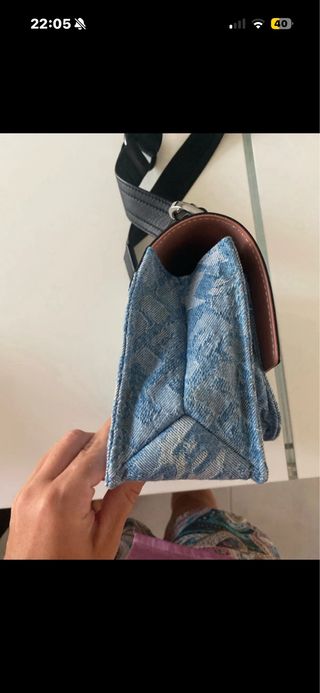 Borsa Diesel tracolla denim blu e nera