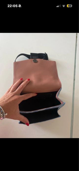 Borsa Diesel tracolla denim blu e nera