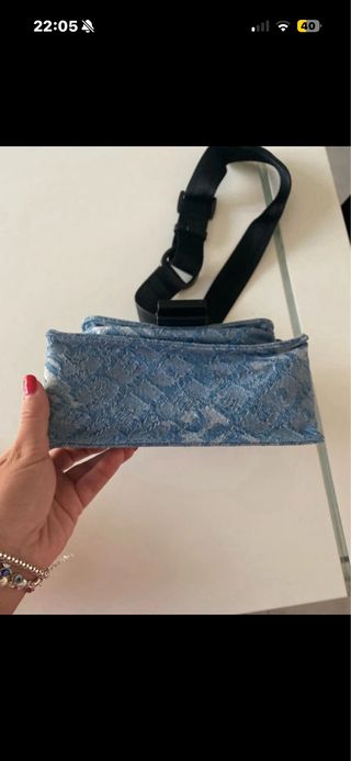 Borsa Diesel tracolla denim blu e nera