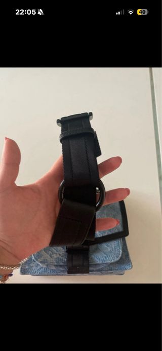 Borsa Diesel tracolla denim blu e nera