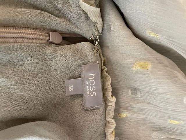 Vestido Hoss Intropia corto dorado y gris