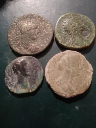 Lote de 4 monedas romanas antiguas