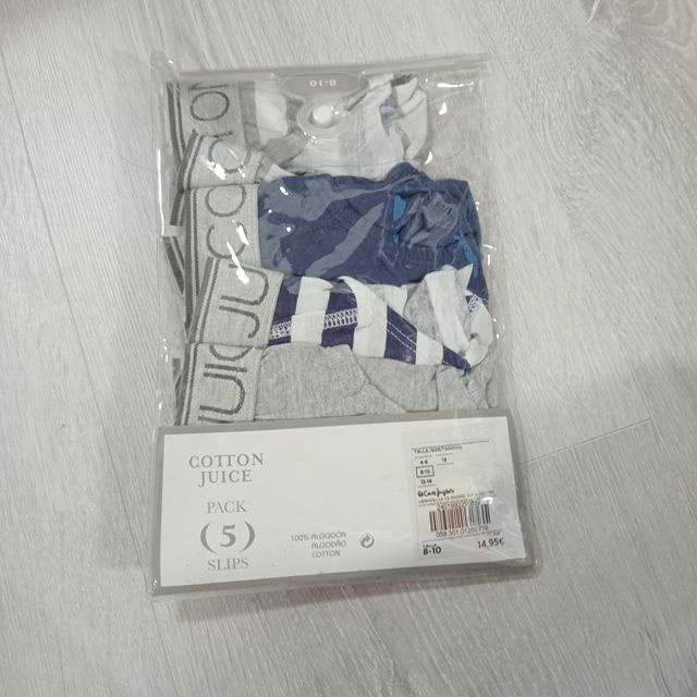 Pack 5 slips niño Cotton Juice T 8/10
