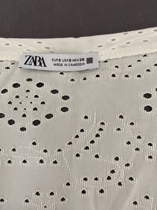 Blusa Zara blanca con elástico