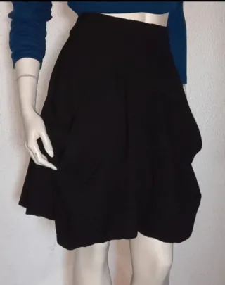 Falda Desigual Negra Talla 40