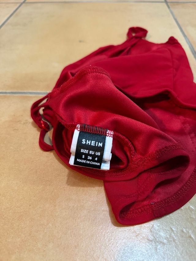 Top Corset Rojo SHEIN