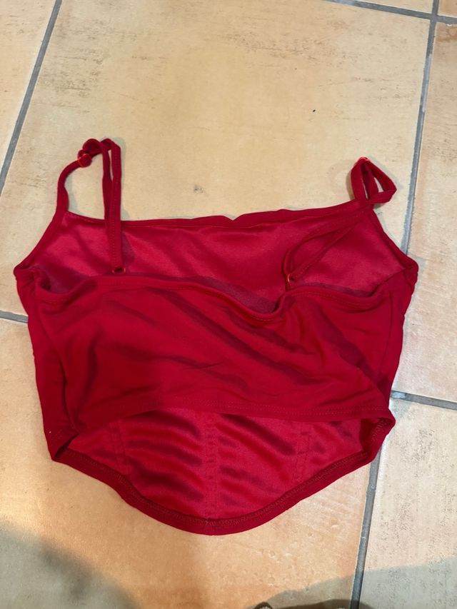 Top Corset Rojo SHEIN