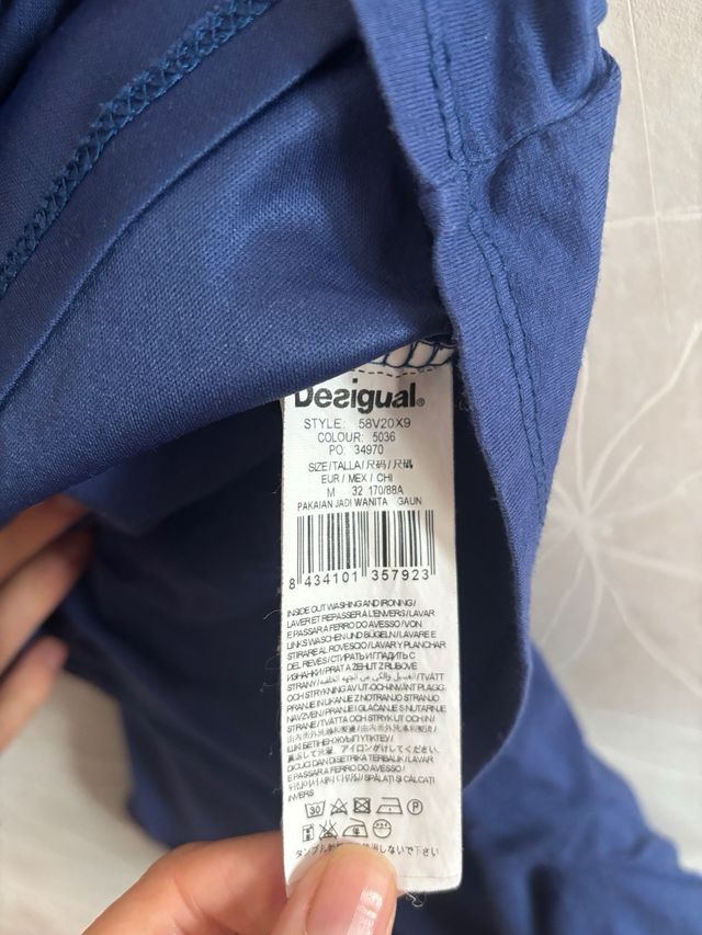 Vestido Desigual azul estampado