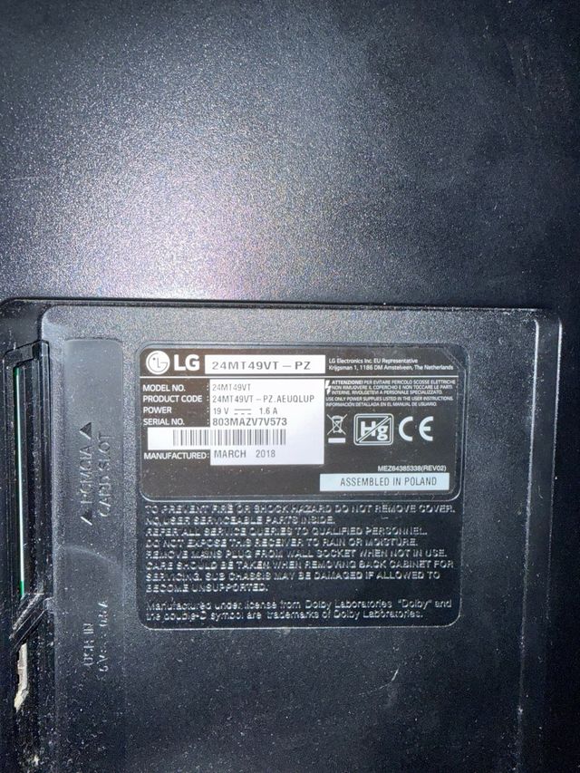 Televisión LG Negra