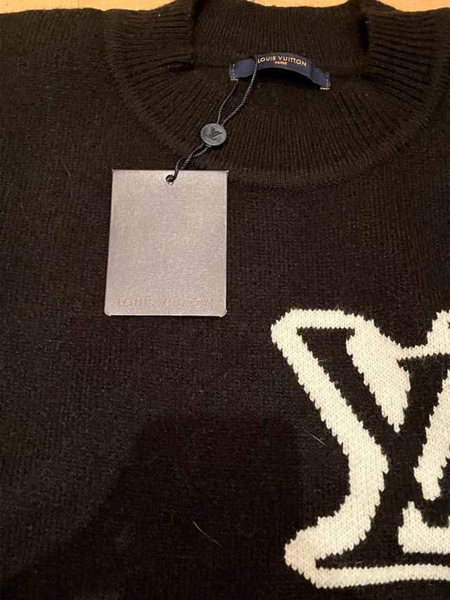 Maglietta Louis Vuitton Nero con Logo Bianco