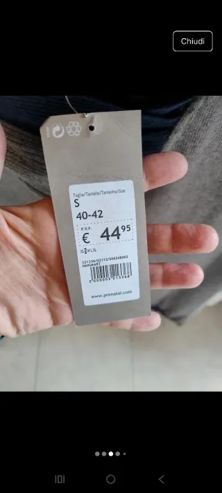 Vestito premaman smanicato grigio e blu