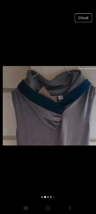 Vestito premaman smanicato grigio e blu