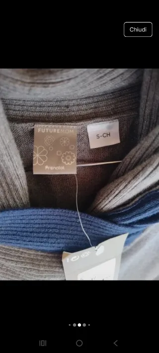 Vestito premaman smanicato grigio e blu