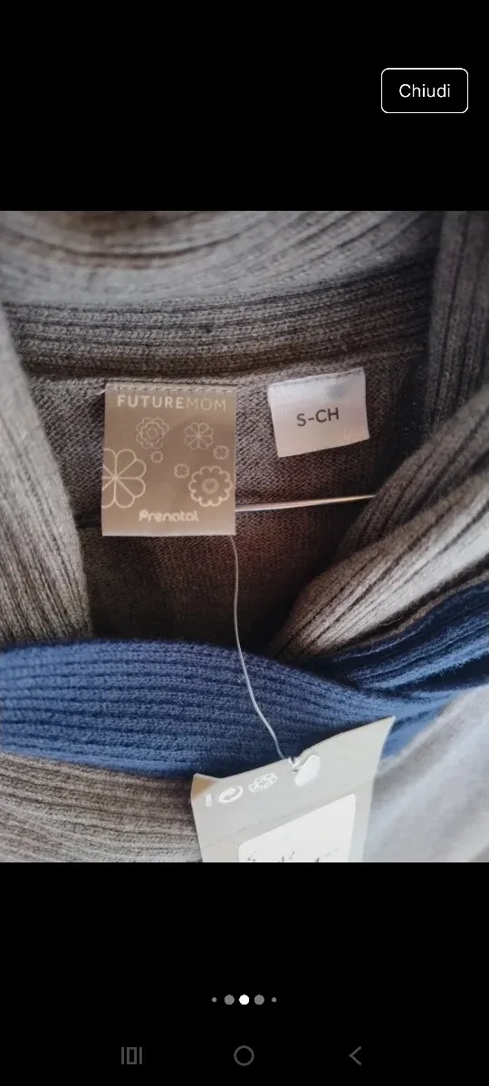 Vestito premaman smanicato grigio e blu