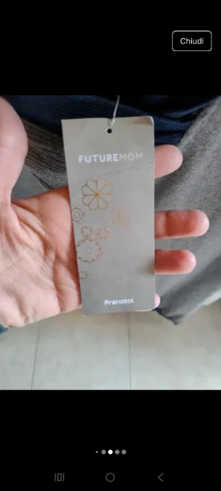 Vestito premaman smanicato grigio e blu