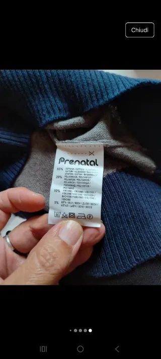 Vestito premaman smanicato grigio e blu