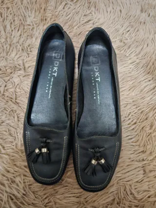Mocasines DKT Piel Talla 38 Azul Marino