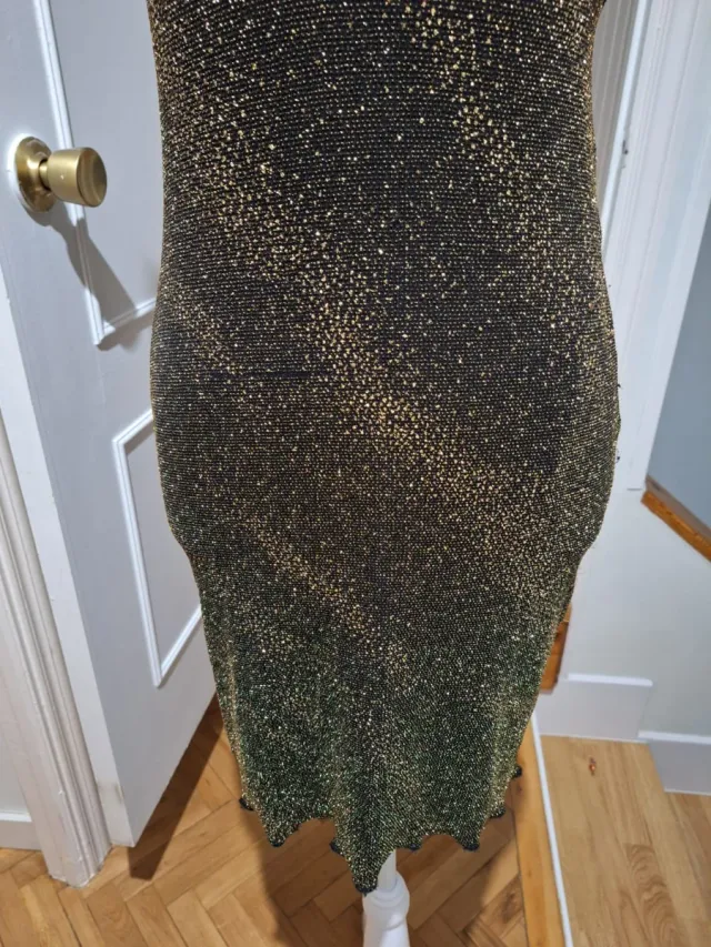 Vestido Lurex Negro y Dorado Talla Única