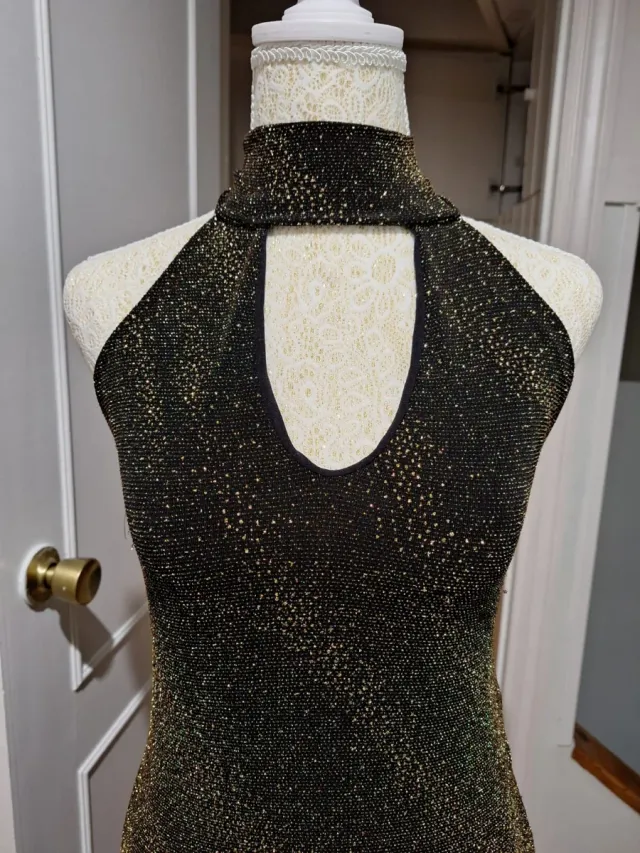 Vestido Lurex Negro y Dorado Talla Única