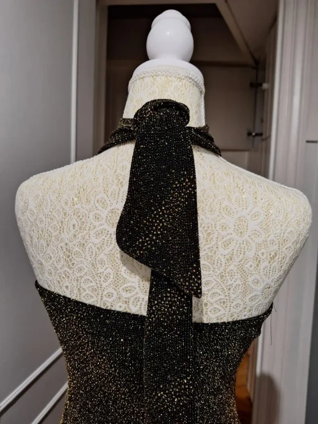 Vestido Lurex Negro y Dorado Talla Única