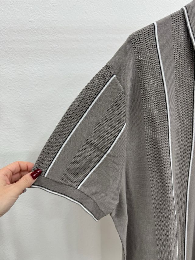 Maglia Polo H&M Uomo Grigia a Righe