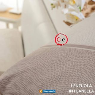 Completo Lenzuola Biancaluna Tramonti Flanella