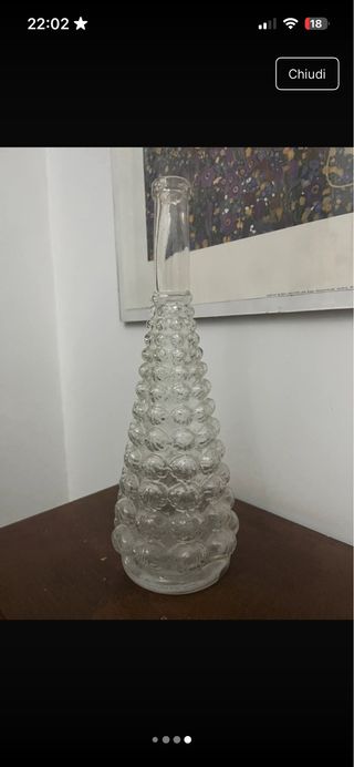 Set 3 Bottiglie Liquore vintage Vetro Decorative