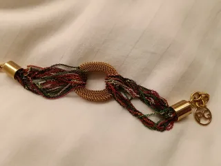 Pulsera Purificación García oro y multicolor