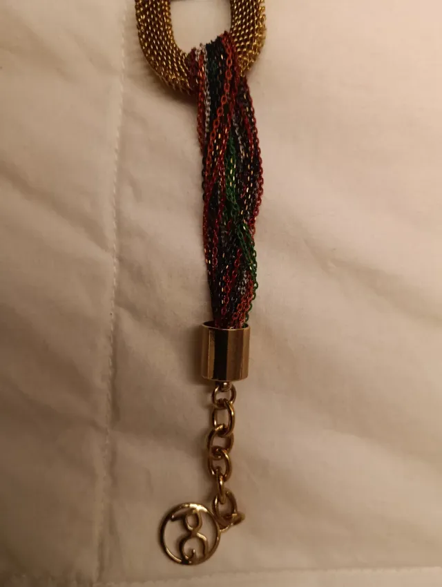 Pulsera Purificación García oro y multicolor