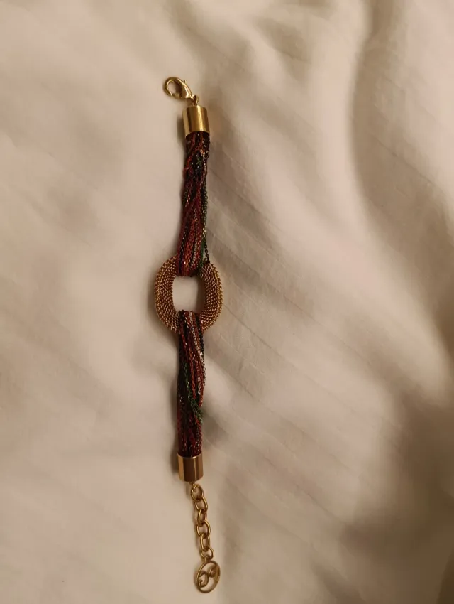 Pulsera Purificación García oro y multicolor