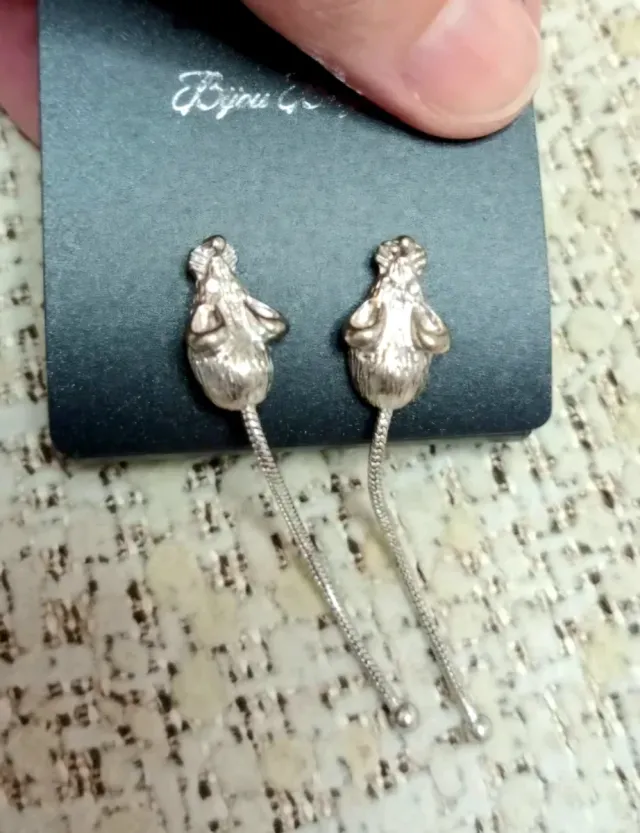 Pendientes ratón Bijou Brigitte plata