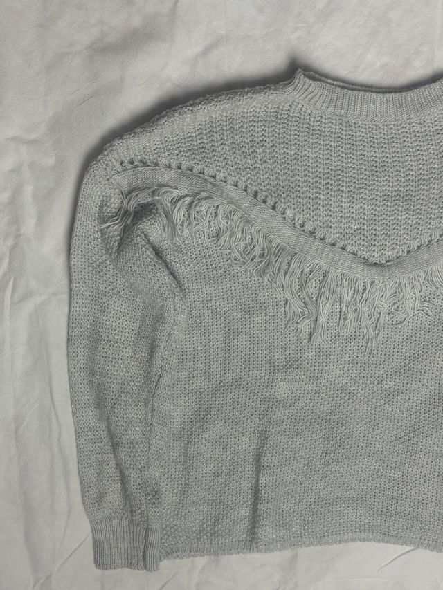 Jersey Gris Acrílico Hombros Oversize