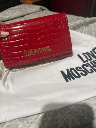 Bolso Moschino Rojo Cocodrilo original