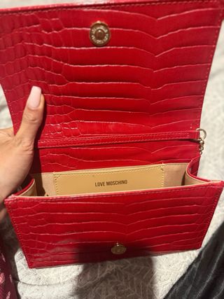 Bolso Moschino Rojo Cocodrilo original