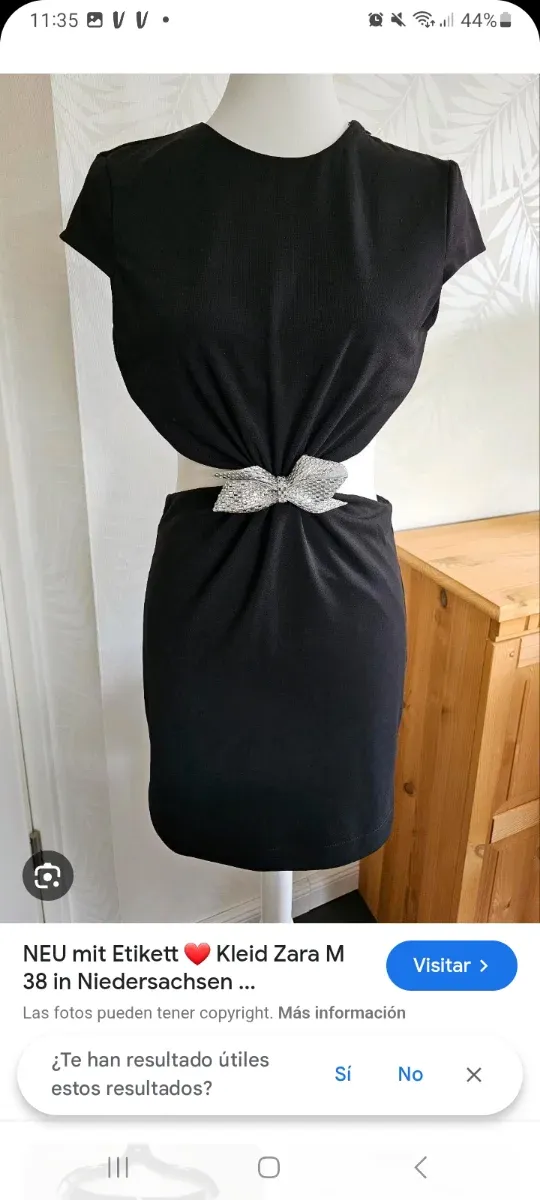 Vestido ZARA Cut Out Lazo Brillante