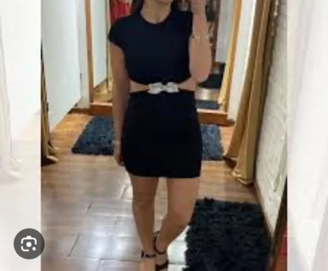 Vestido ZARA Cut Out Lazo Brillante