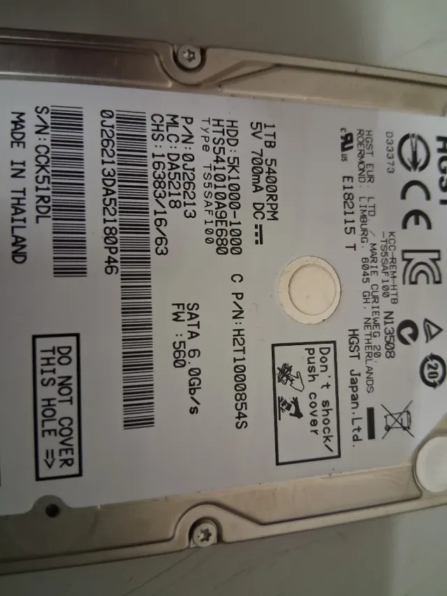 HGST 1TB HDD 5400RPM