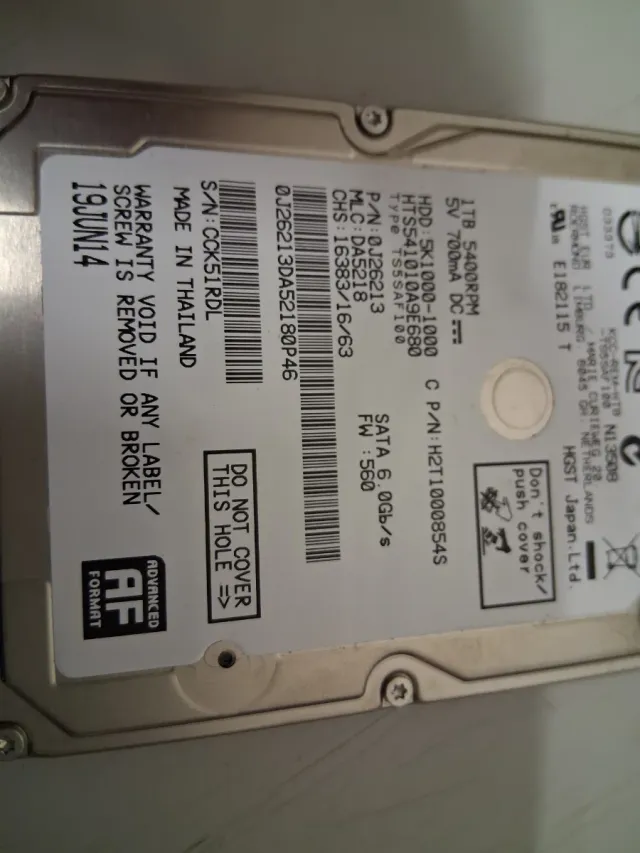 HGST 1TB HDD 5400RPM