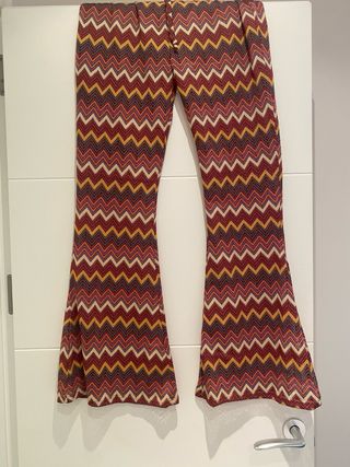 Pantalones palazzo geométricos talla S