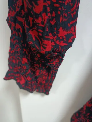 Vestido Zara Rojo y Negro Estampado