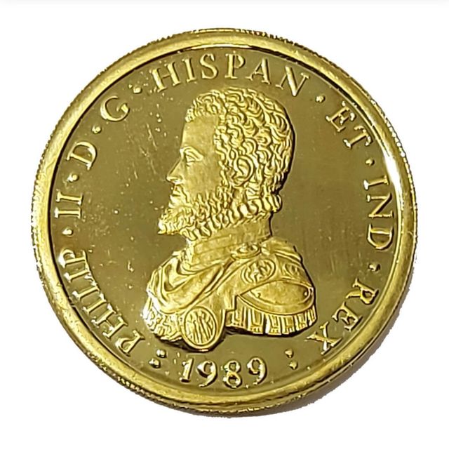 Moneda Oro 50 Ecus Felipe II 1989