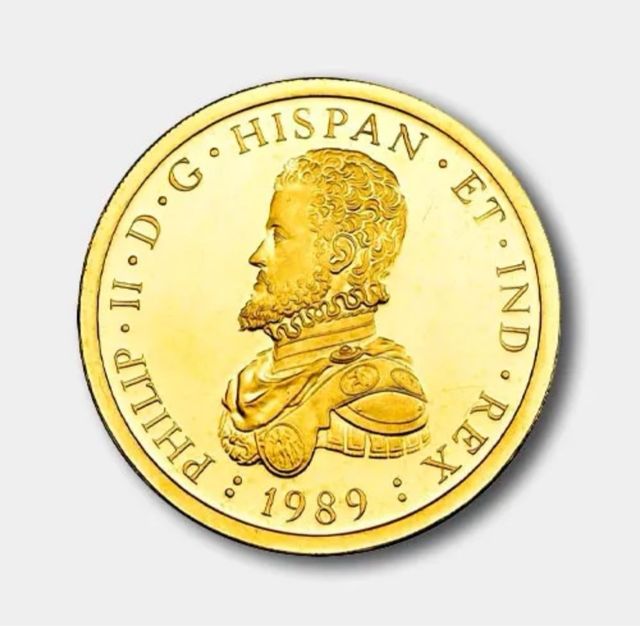 Moneda Oro 50 Ecus Felipe II 1989